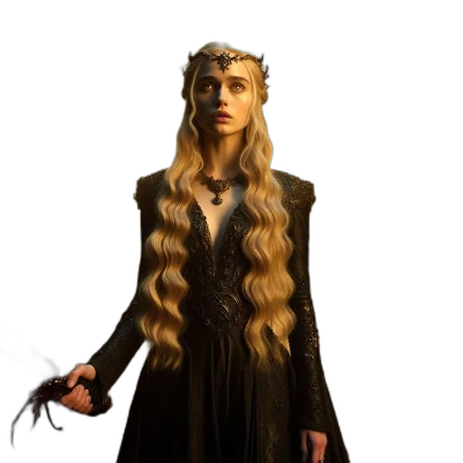dress, crown, dragon, hair transparent PNG cut-out