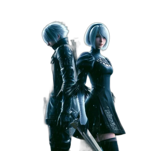 jacket, weapon, staff, robot transparent PNG cut-out
