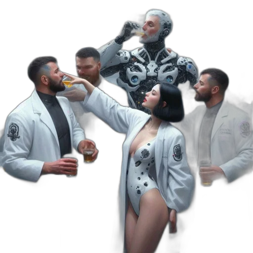 jacket, concept art, cyberpunk, 3d render transparent PNG cut-out