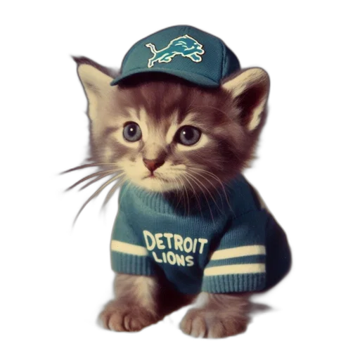 hat, small, gray, kitten transparent PNG cut-out