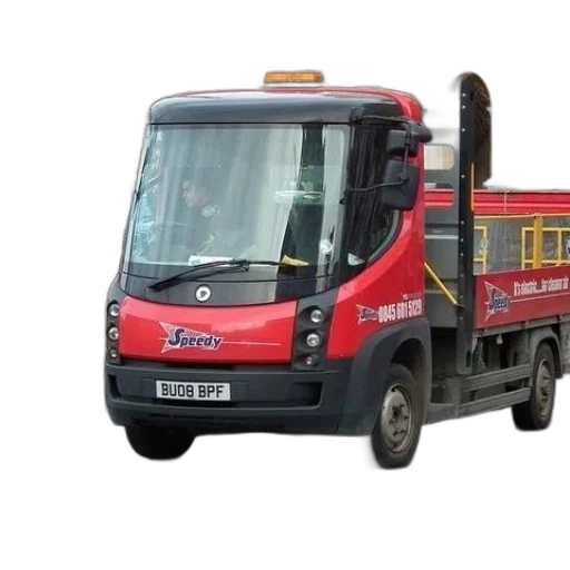 3d render, red, truck, word transparent PNG cut-out