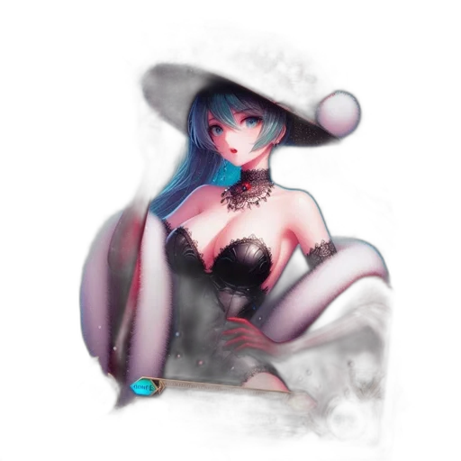 hat, dress, robot, staff transparent PNG cut-out