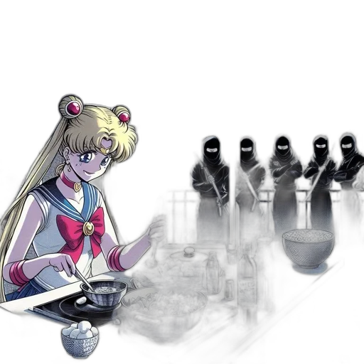 robot, weapon, concept art, vaporwave transparent PNG cut-out