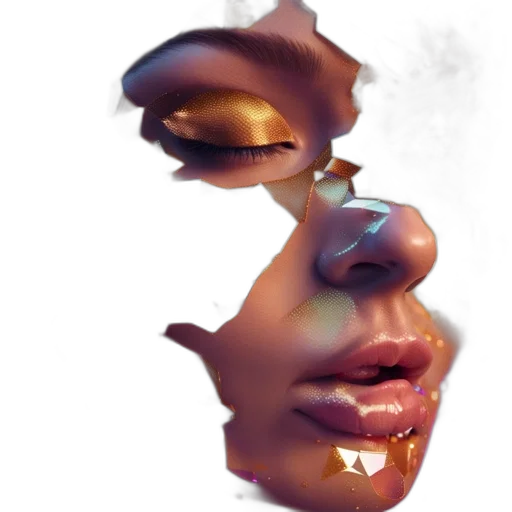 face, mask, crown, photorealistic transparent PNG cut-out