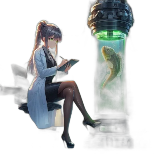 dress, robot, staff, creature transparent PNG cut-out