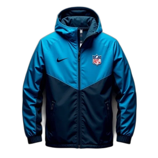 jacket, blue, carolina, panthers transparent PNG cut-out