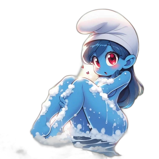 creature, hat, watercolor, pixel art transparent PNG cut-out