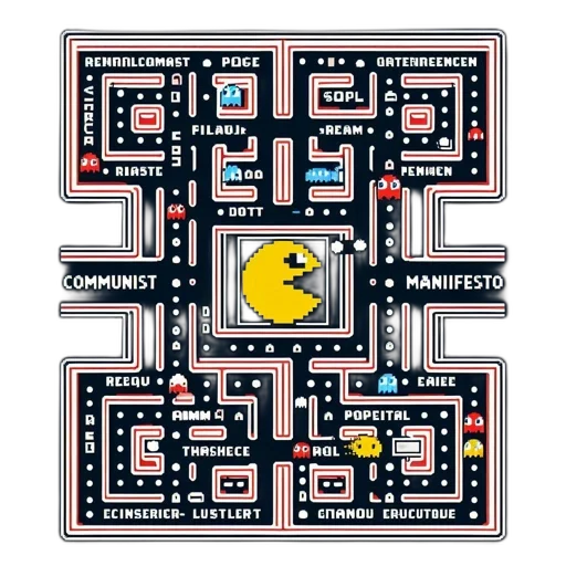 pixel art, humorous, reinterpretation, pac-man transparent PNG cut-out