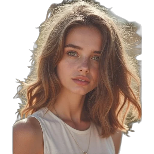 hair, face, dress, jewelry transparent PNG cut-out