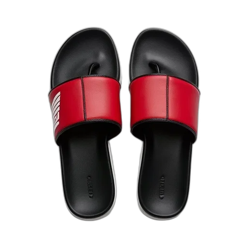 shoes, pair, black, red transparent PNG cut-out