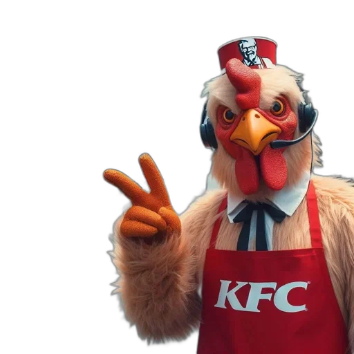 animal, anthropomorphic, chicken, mascot transparent PNG cut-out
