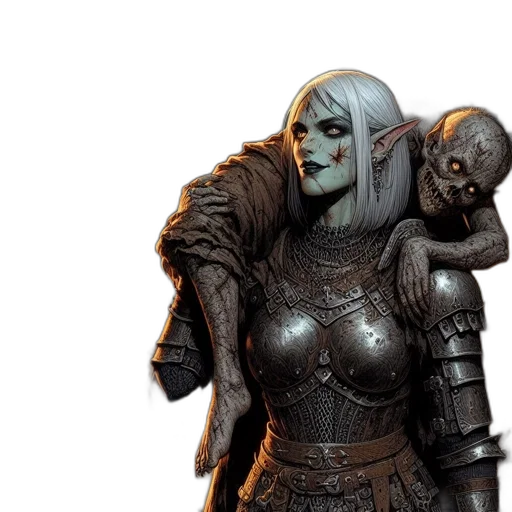 concept art, fantasy art, comic book art, determined transparent PNG cut-out