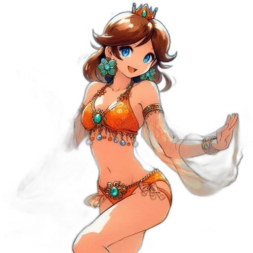 dress, staff, crown, jewelry transparent PNG cut-out