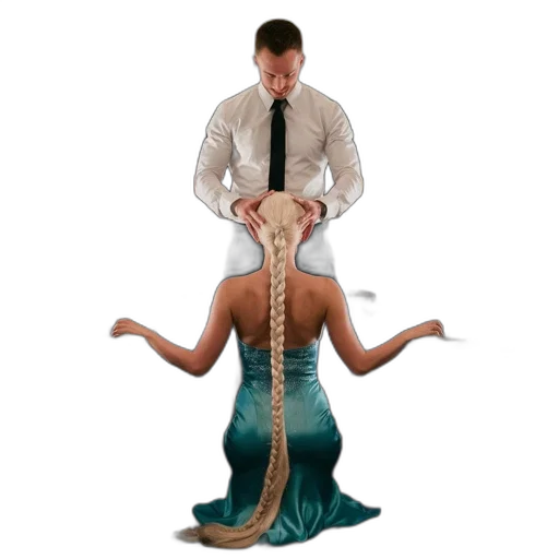 staff, dress, creature, hair transparent PNG cut-out