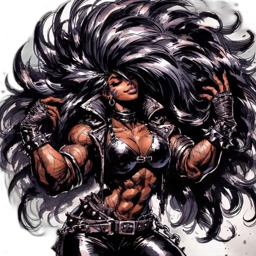 hair, weapon, comic book art, concept art transparent PNG cut-out