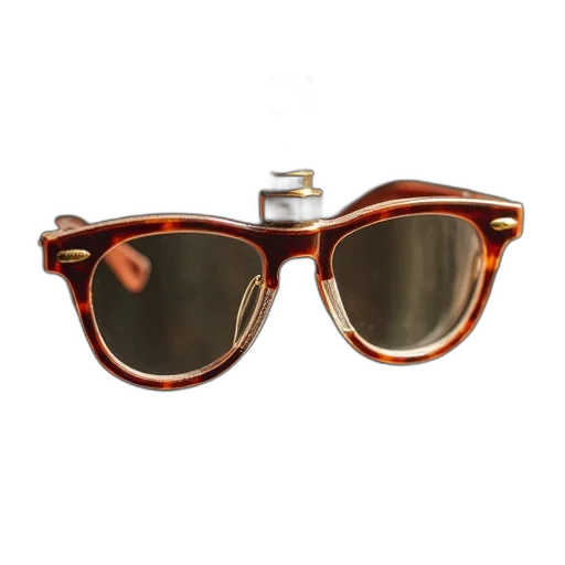 3d render, brown, frame, glasses transparent PNG cut-out