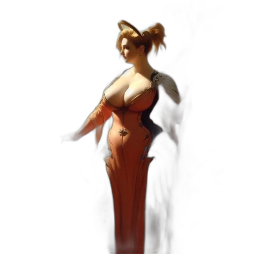 dress, staff, robot, concept art transparent PNG cut-out