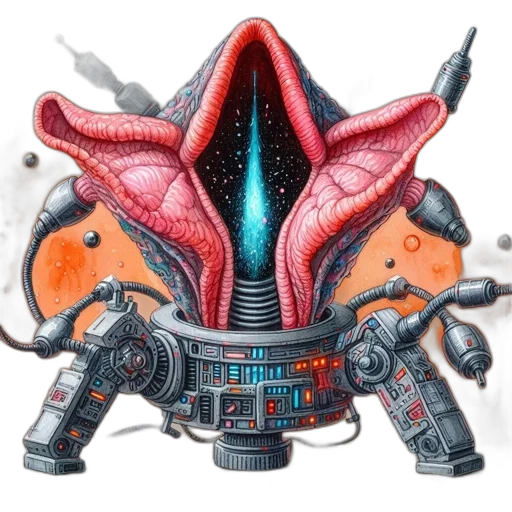 robot, creature, mask, weapon transparent PNG cut-out