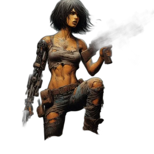 weapon, concept art, comic book art, cyberpunk transparent PNG cut-out