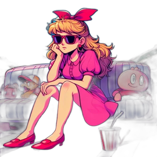 dress, car, vaporwave, concept art transparent PNG cut-out