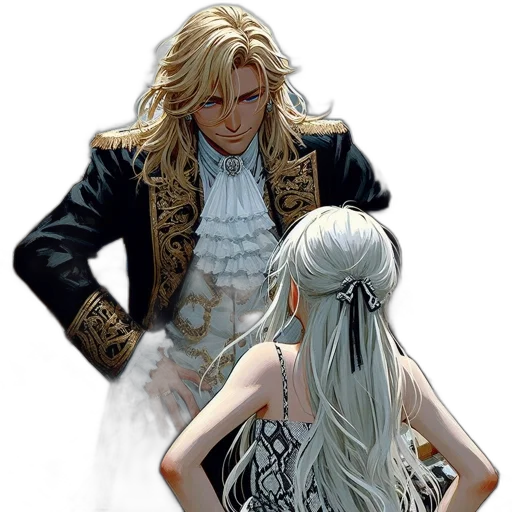 sword, crown, hair, dress transparent PNG cut-out