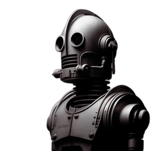 robot, mask, 3d render, concept art transparent PNG cut-out