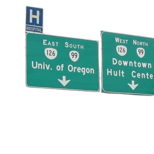 green, highway, signs, point transparent PNG cut-out