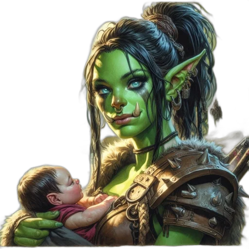 face, fantasy art, concept art, photorealistic transparent PNG cut-out