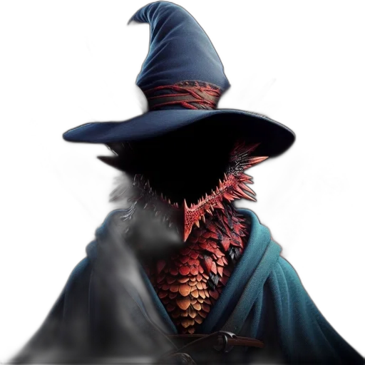 dragon, hat, mask, staff transparent PNG cut-out