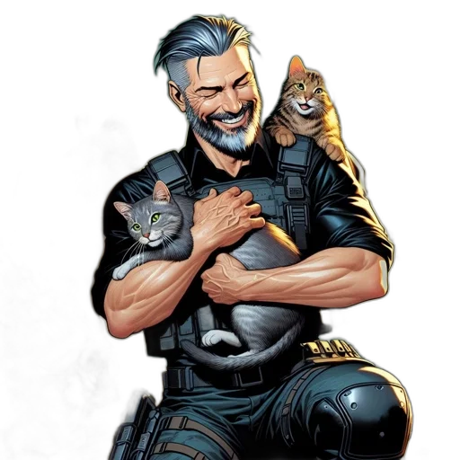 comic book art, concept art, cyberpunk, cartoon transparent PNG cut-out