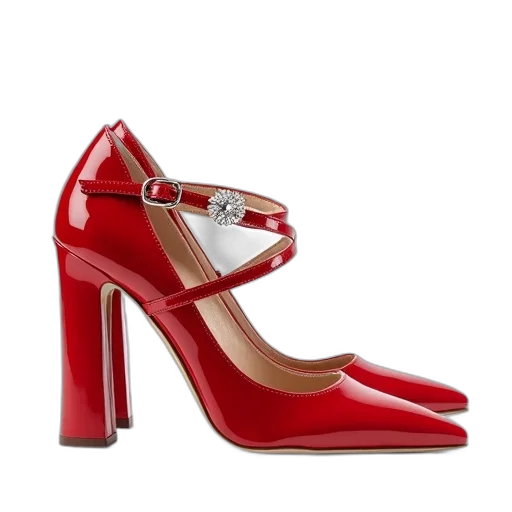 shoes, red, pair, high-heeled transparent PNG cut-out