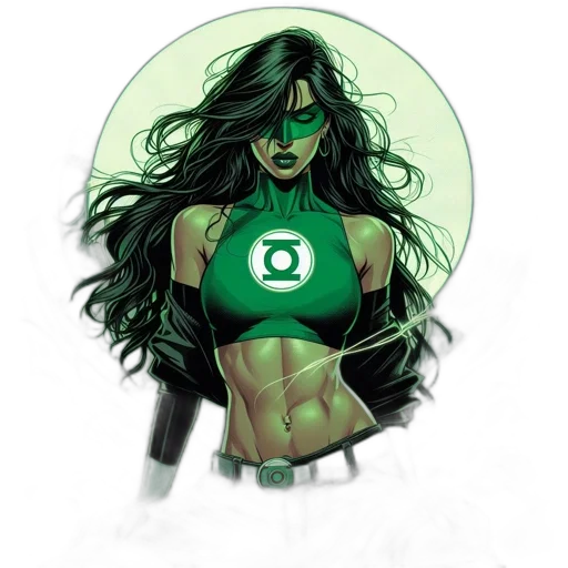 comic book art, concept art, fantasy art, green transparent PNG cut-out