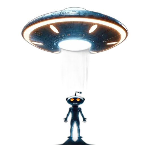 robot, hat, staff, creature transparent PNG cut-out