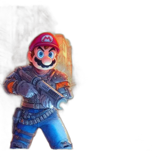 weapon, mask, staff, jacket transparent PNG cut-out