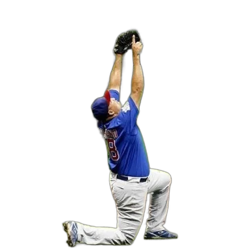 staff, baseball, player, kneels transparent PNG cut-out