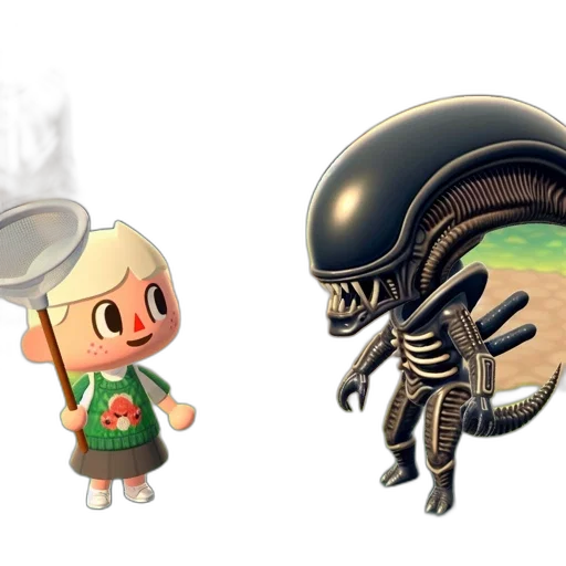 creature, concept art, 3d render, pixel art transparent PNG cut-out