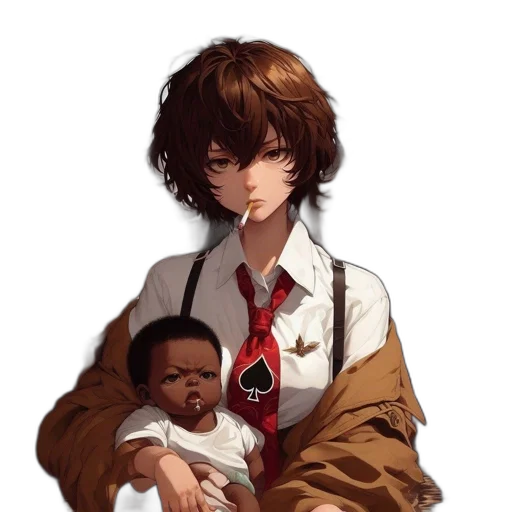 jacket, face, weapon, concept art transparent PNG cut-out