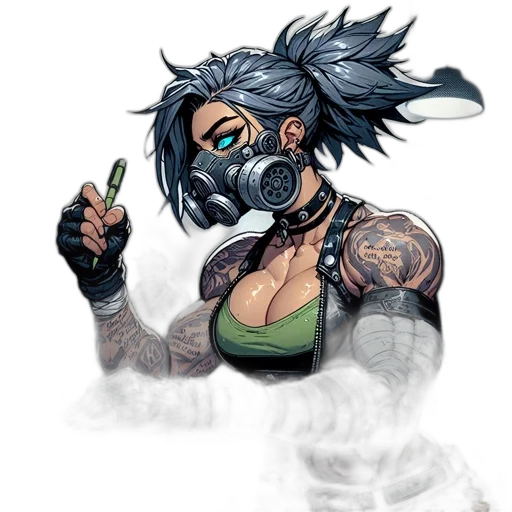 mask, cyberpunk, comic book art, concept art transparent PNG cut-out