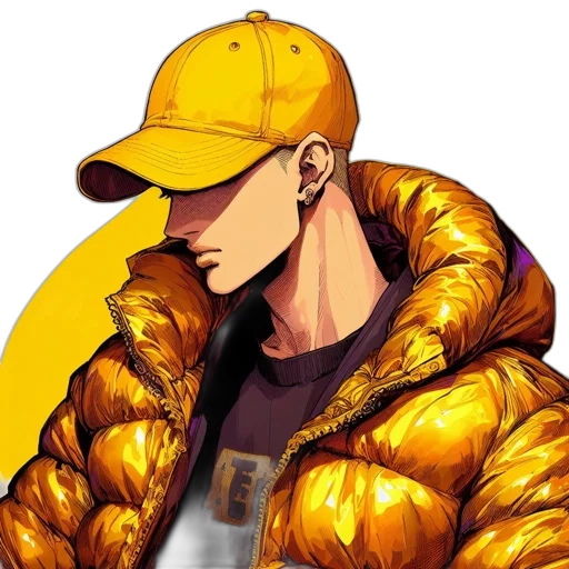 jacket, hat, face, pixel art transparent PNG cut-out