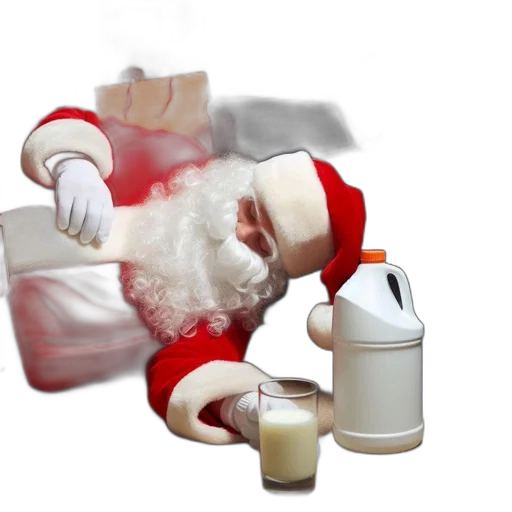 3d render, santa, claus, lies transparent PNG cut-out
