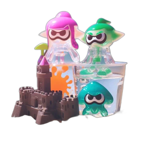 3d render, concept art, vaporwave, underwater transparent PNG cut-out