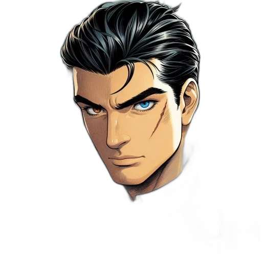 face, staff, mask, comic book art transparent PNG cut-out