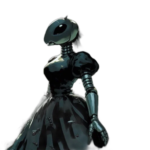 dress, robot, mask, jewelry transparent PNG cut-out