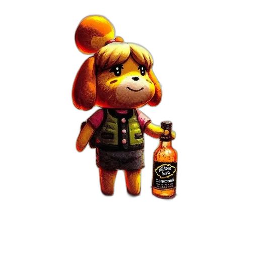 bottle, animal, jacket, staff transparent PNG cut-out