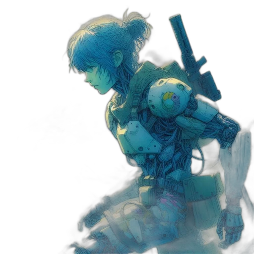 robot, weapon, sword, staff transparent PNG cut-out