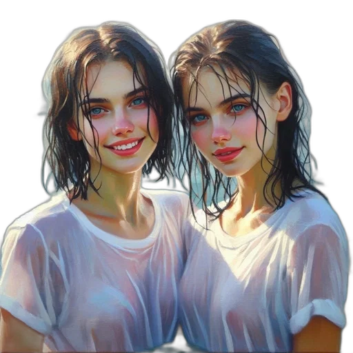 face, photorealistic, oil painting, pixel art transparent PNG cut-out