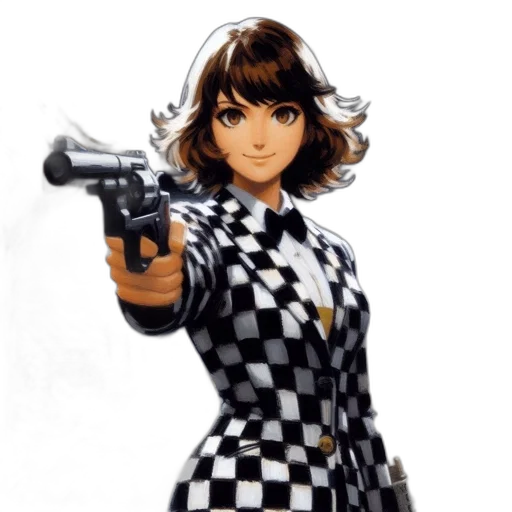 weapon, dress, jacket, comic book art transparent PNG cut-out