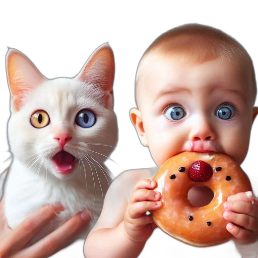 food, animal, photorealistic, 3d render transparent PNG cut-out