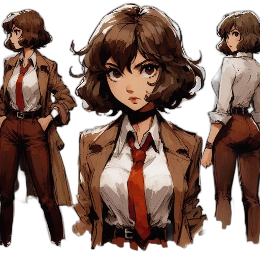 jacket, staff, concept art, anime transparent PNG cut-out