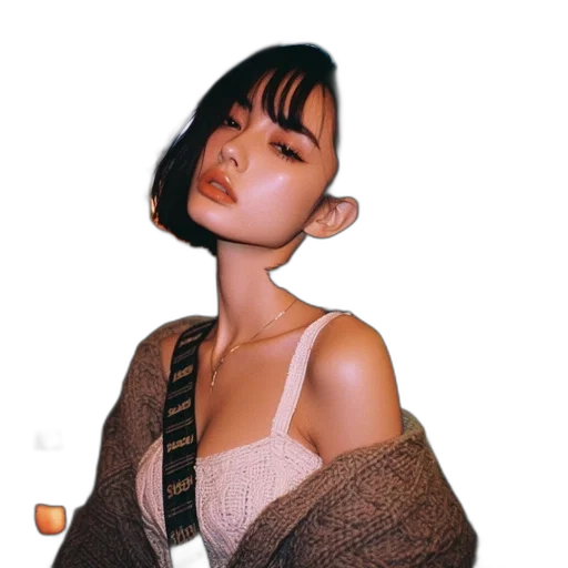 jacket, face, dress, hat transparent PNG cut-out